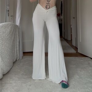 White Yoga Bell Bottom Flare Pants